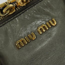 Miu Miu Hand Bag Leather 2way Gray Gold Auth 140644-16
