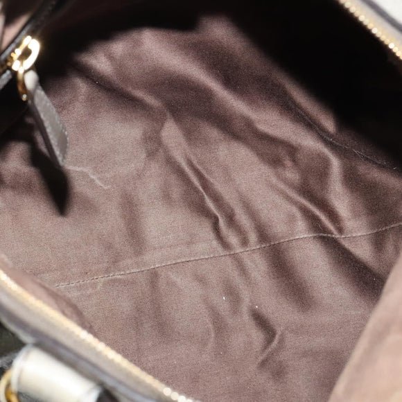 Miu Miu Hand Bag Leather 2way Gray Gold Auth 140644