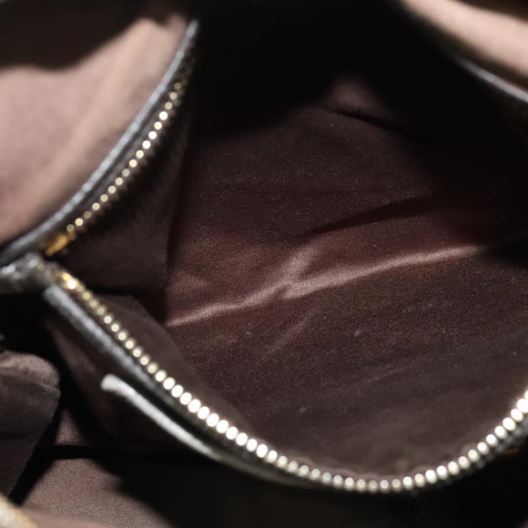 Miu Miu Hand Bag Leather 2way Gray Gold Auth 140644