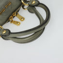 Miu Miu Hand Bag Leather 2way Gray Gold Auth 140644-7
