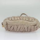 Miu Miu Matelasse Hand Bag Leather 2way Pink Gold Auth 140645-11
