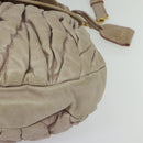 Miu Miu Matelasse Hand Bag Leather 2way Pink Gold Auth 140645-13