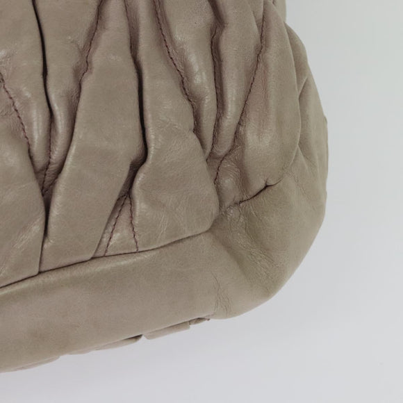 Miu Miu Matelasse Hand Bag Leather 2way Pink Gold Auth 140645