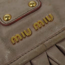 Miu Miu Matelasse Hand Bag Leather 2way Pink Gold Auth 140645-16
