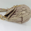Miu Miu Matelasse Hand Bag Leather 2way Pink Gold Auth 140645-4
