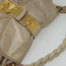 Miu Miu Matelasse Hand Bag Leather 2way Pink Gold Auth 140645-6