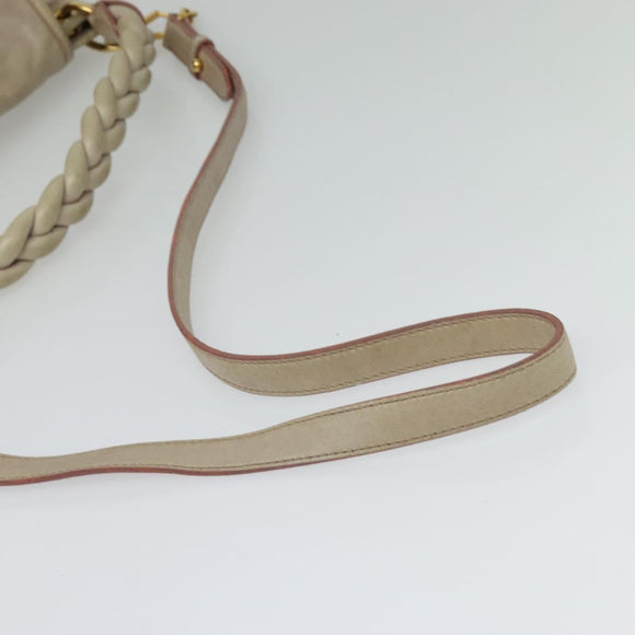 Miu Miu Matelasse Hand Bag Leather 2way Pink Gold Auth 140645