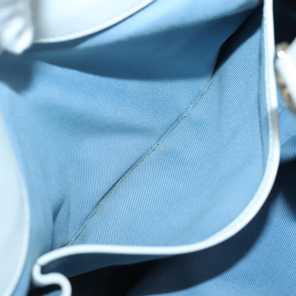 BVLGARI Chandra Shoulder Bag Leather White Gold Auth 140646