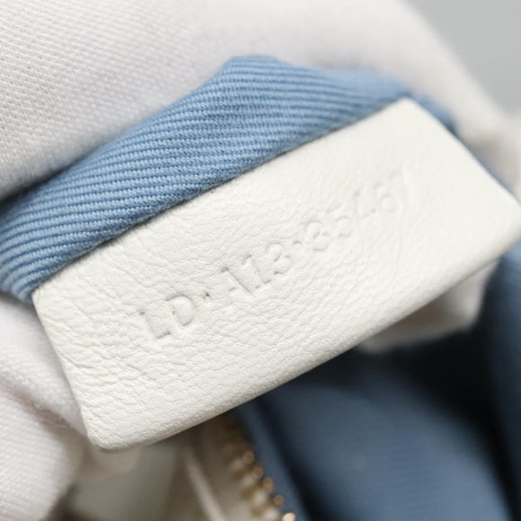 BVLGARI Chandra Shoulder Bag Leather White Gold Auth 140646