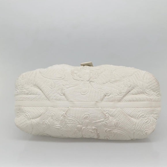 BVLGARI Chandra Shoulder Bag Leather White Gold Auth 140646