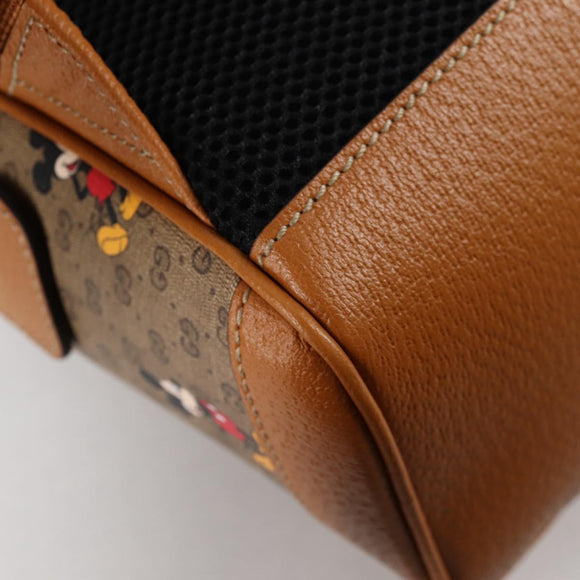 GUCCI GUCCIxDisney GG Supreme Backpack PVC Beige Gold 552884 Auth 140648M