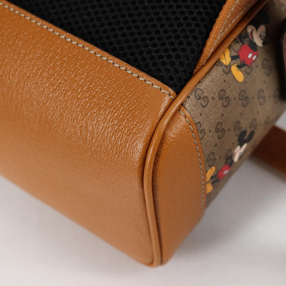 GUCCI GUCCIxDisney GG Supreme Backpack PVC Beige Gold 552884 Auth 140648M