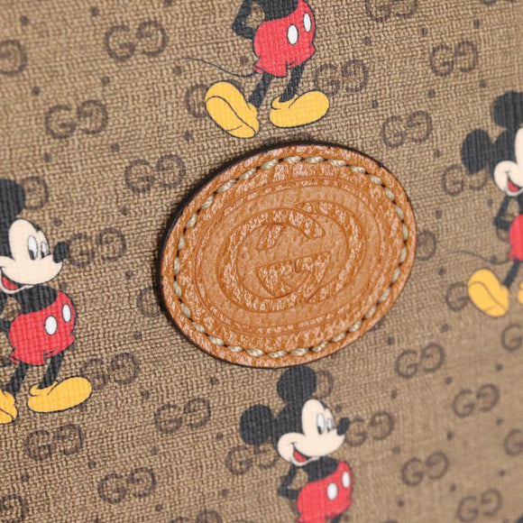 GUCCI GUCCIxDisney GG Supreme Backpack PVC Beige Gold 552884 Auth 140648M