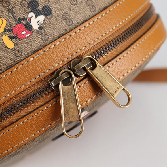 GUCCI GUCCIxDisney GG Supreme Backpack PVC Beige Gold 552884 Auth 140648M