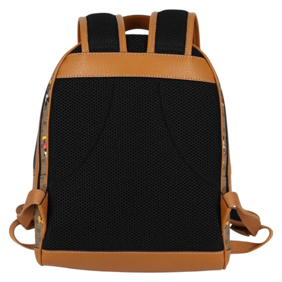 GUCCI GUCCIxDisney GG Supreme Backpack PVC Beige Gold 552884 Auth 140648SM