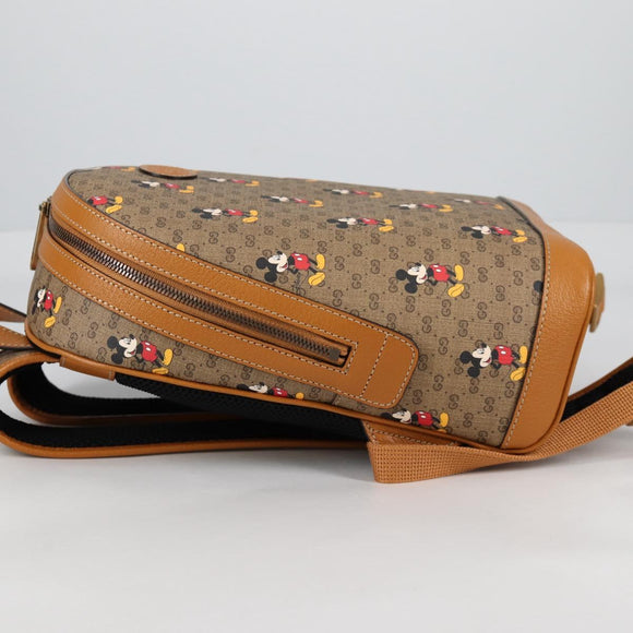 GUCCI GUCCIxDisney GG Supreme Backpack PVC Beige Gold 552884 Auth 140648M