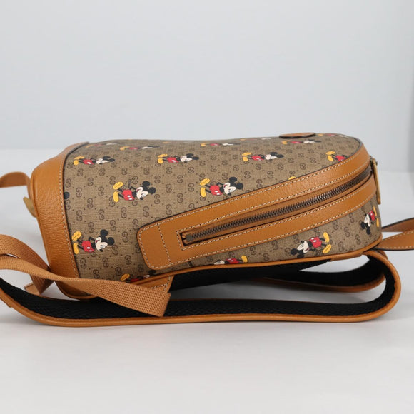 GUCCI GUCCIxDisney GG Supreme Backpack PVC Beige Gold 552884 Auth 140648M