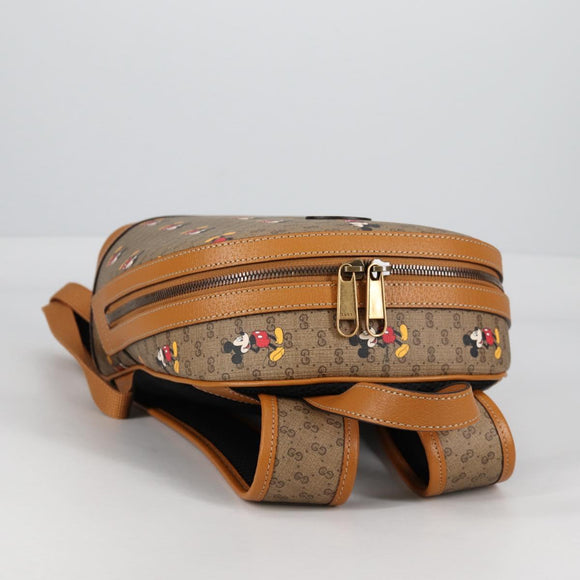 GUCCI GUCCIxDisney GG Supreme Backpack PVC Beige Gold 552884 Auth 140648M