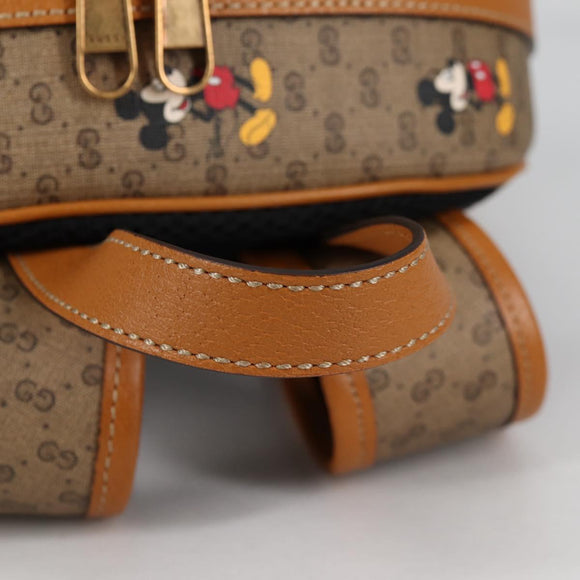 GUCCI GUCCIxDisney GG Supreme Backpack PVC Beige Gold 552884 Auth 140648M