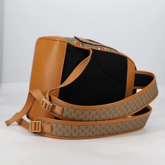 GUCCI GUCCIxDisney GG Supreme Backpack PVC Beige Gold 552884 Auth 140648SM