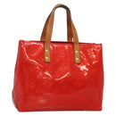LOUIS VUITTON Monogram Vernis Reade PM Hand Bag Red Rouge M91088 LV Auth 140650-1