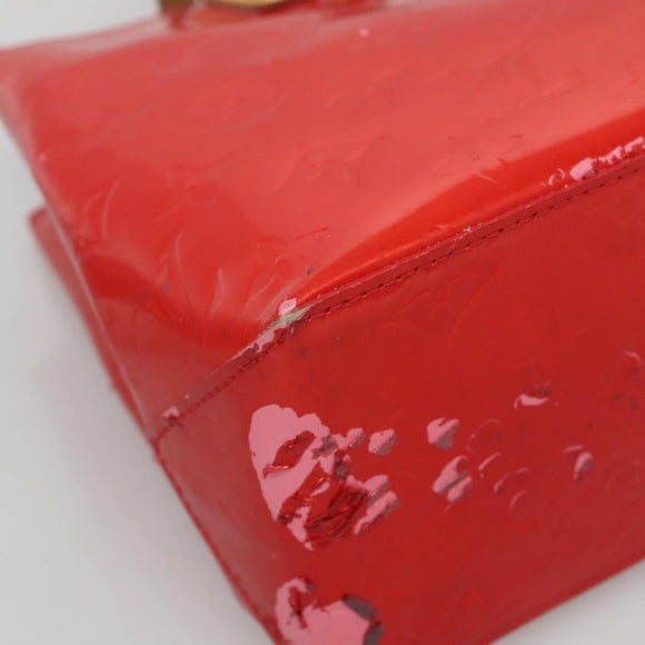 LOUIS VUITTON Monogram Vernis Reade PM Hand Bag Red Rouge M91088 LV Auth 140650