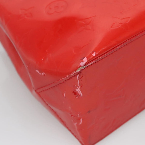 LOUIS VUITTON Monogram Vernis Reade PM Hand Bag Red Rouge M91088 LV Auth 140650