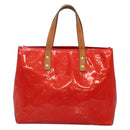 LOUIS VUITTON Monogram Vernis Reade PM Hand Bag Red Rouge M91088 LV Auth 140650-13