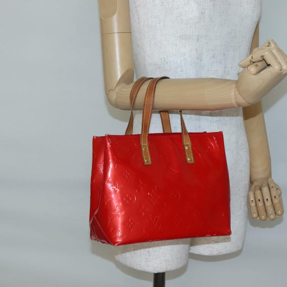 LOUIS VUITTON Monogram Vernis Reade PM Hand Bag Red Rouge M91088 LV Auth 140650