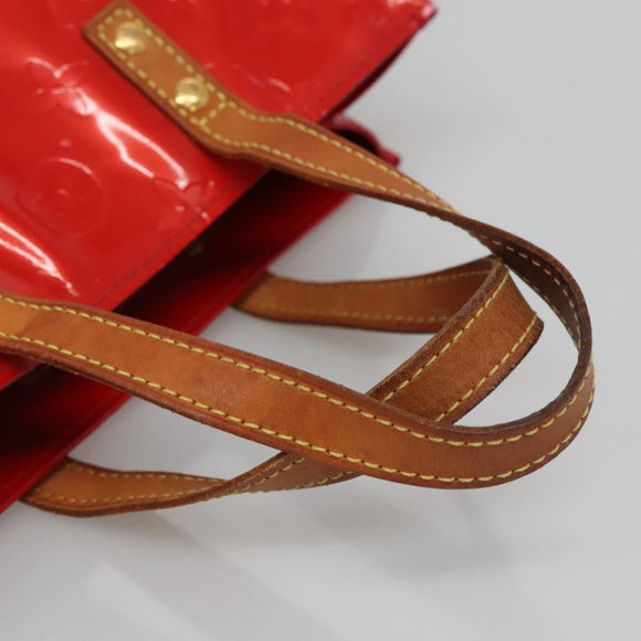 LOUIS VUITTON Monogram Vernis Reade PM Hand Bag Red Rouge M91088 LV Auth 140650