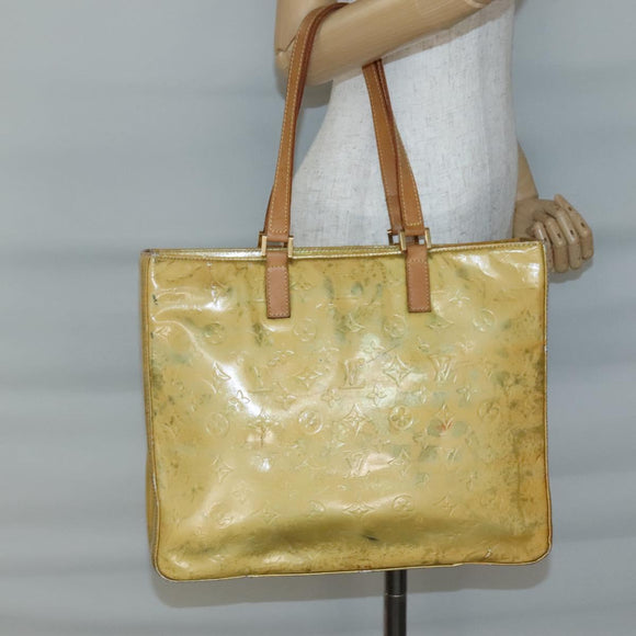 LOUIS VUITTON Monogram Vernis Columbus Tote Bag Gris M91028 LV Auth 140651