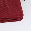 BALLY Chain Shoulder Bag Leather Red Gold Auth 140668-16