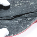 BALLY Chain Shoulder Bag Leather Red Gold Auth 140668-12