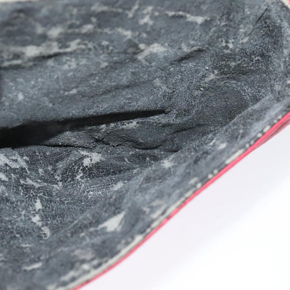 BALLY Chain Shoulder Bag Leather Red Gold Auth 140668