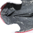 BALLY Chain Shoulder Bag Leather Red Gold Auth 140668-19