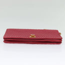 BALLY Chain Shoulder Bag Leather Red Gold Auth 140668-5