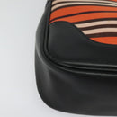 BURBERRY Blue Label Shoulder Bag Canvas Orange Silver Auth 140671-8