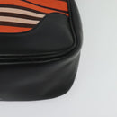 BURBERRY Blue Label Shoulder Bag Canvas Orange Silver Auth 140671-15