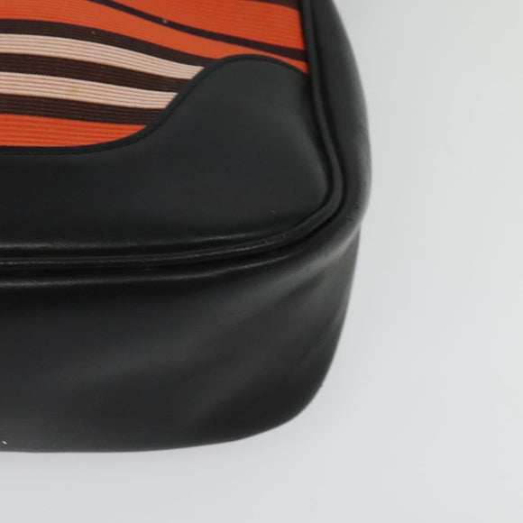 BURBERRY Blue Label Shoulder Bag Canvas Orange Silver Auth 140671