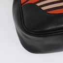 BURBERRY Blue Label Shoulder Bag Canvas Orange Silver Auth 140671-16