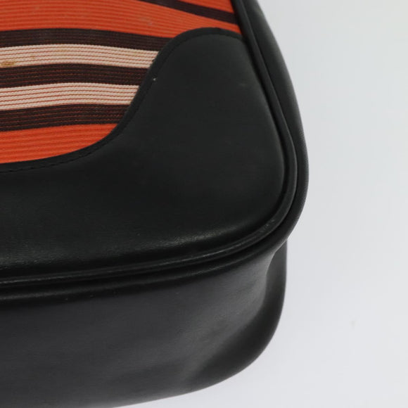 BURBERRY Blue Label Shoulder Bag Canvas Orange Silver Auth 140671