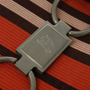 BURBERRY Blue Label Shoulder Bag Canvas Orange Silver Auth 140671-9