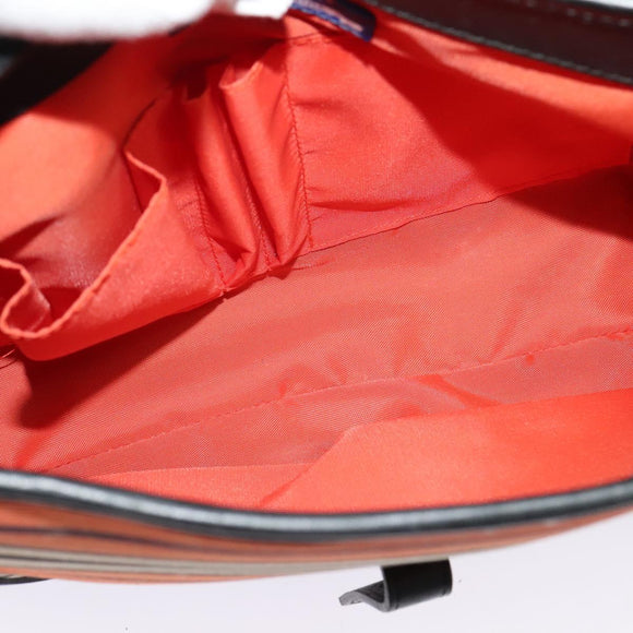 BURBERRY Blue Label Shoulder Bag Canvas Orange Silver Auth 140671