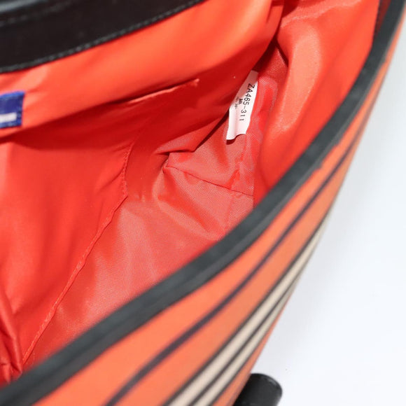 BURBERRY Blue Label Shoulder Bag Canvas Orange Silver Auth 140671