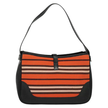 BURBERRY Blue Label Shoulder Bag Canvas Orange Silver Auth 140671 - 0