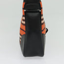 BURBERRY Blue Label Shoulder Bag Canvas Orange Silver Auth 140671-3