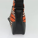 BURBERRY Blue Label Shoulder Bag Canvas Orange Silver Auth 140671-4