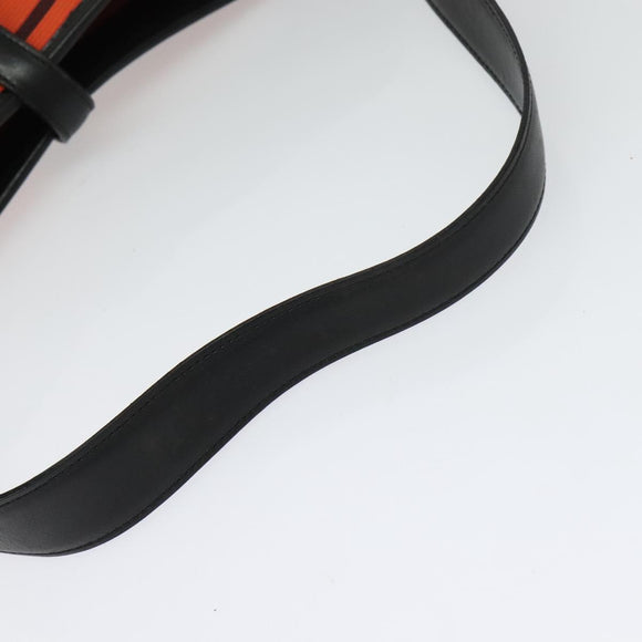 BURBERRY Blue Label Shoulder Bag Canvas Orange Silver Auth 140671