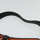 BURBERRY Blue Label Shoulder Bag Canvas Orange Silver Auth 140671-14