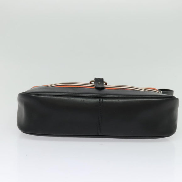 BURBERRY Blue Label Shoulder Bag Canvas Orange Silver Auth 140671